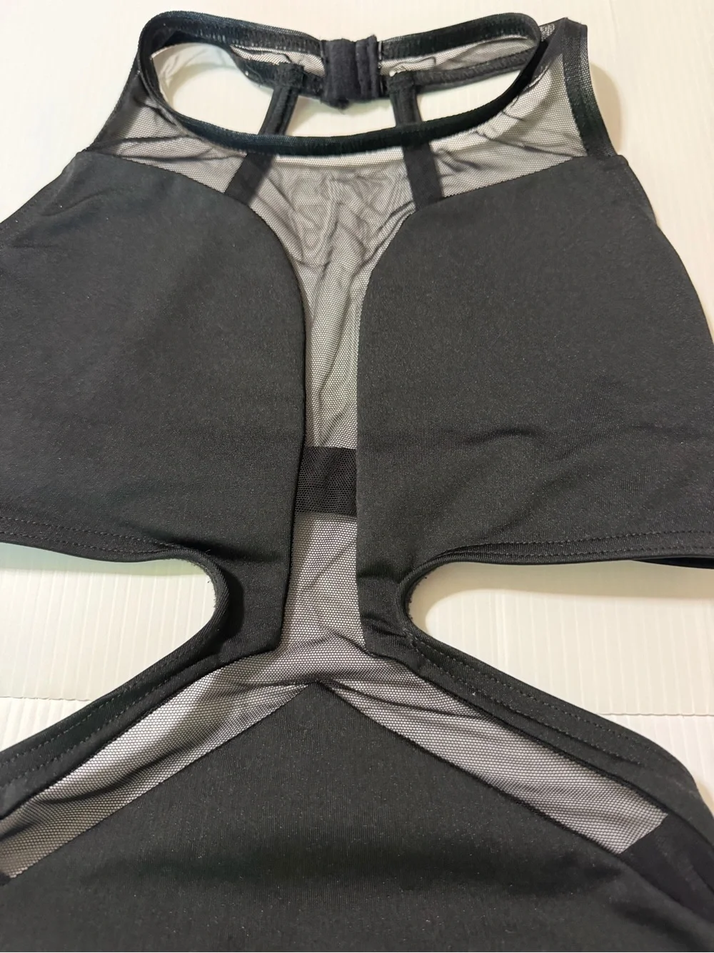 BP design solo illusion black open back Dance Costume contemporary acro adult XS